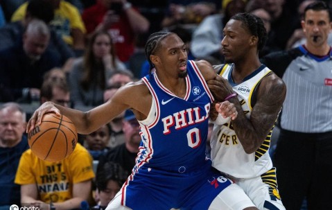 马克西32+9+8恩比德27分 76人大胜步行者